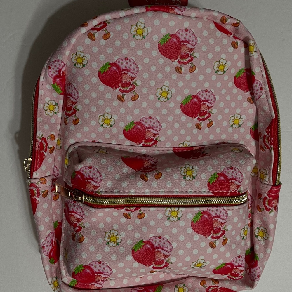 Strawberry Shortcake 11 Inches Small Kid PU Backpack With Adjustable Straps ,New